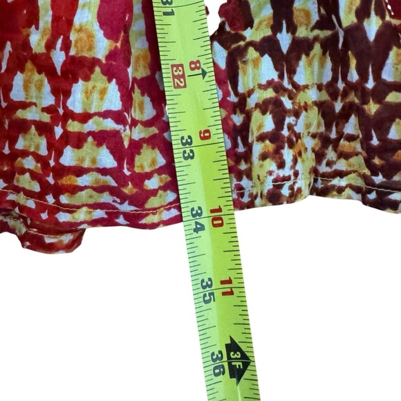 Vintage Jones New York Maxi Skirt Boho Full Lined Red Orange Yellow Geometric L - Picture 4 of 5